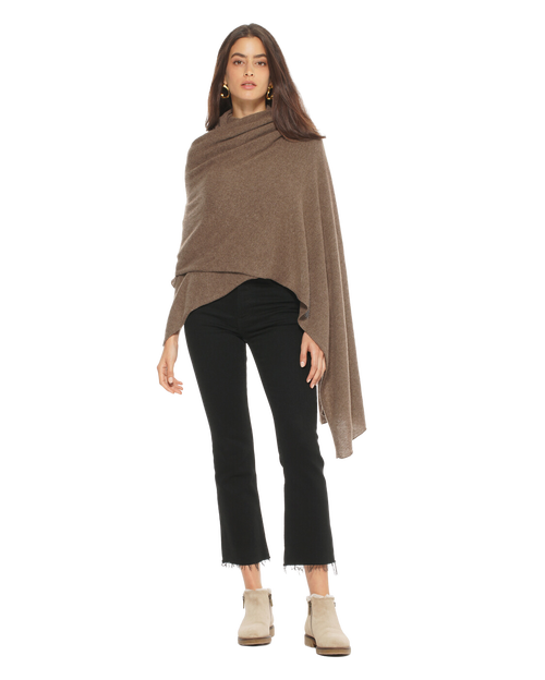 Monticelli Cashmere Pure Cashmere Feather-light Maxi Wrap Stole In Gray
