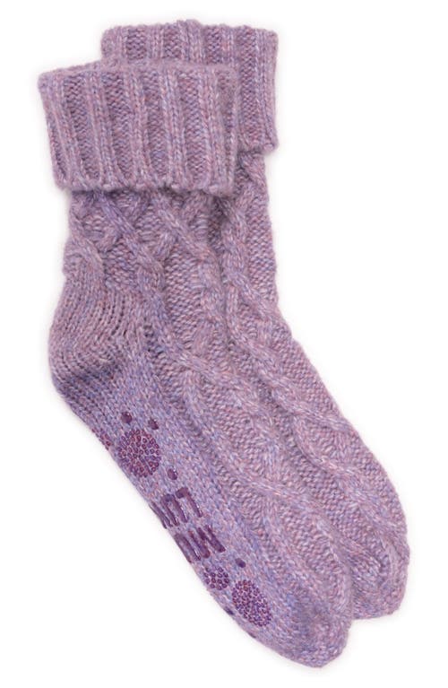 Muk Luks Cuffed Lounge Socks In Purple