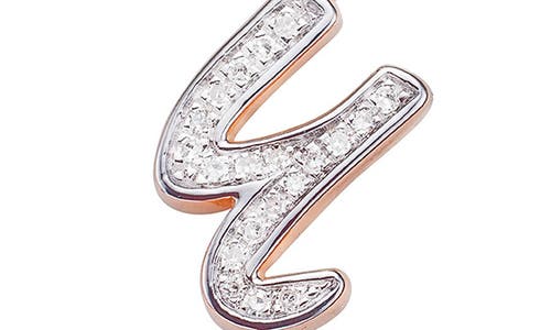 Monica Vinader Diamond Initial Pendant Charm In Rose Gold/diamond- U