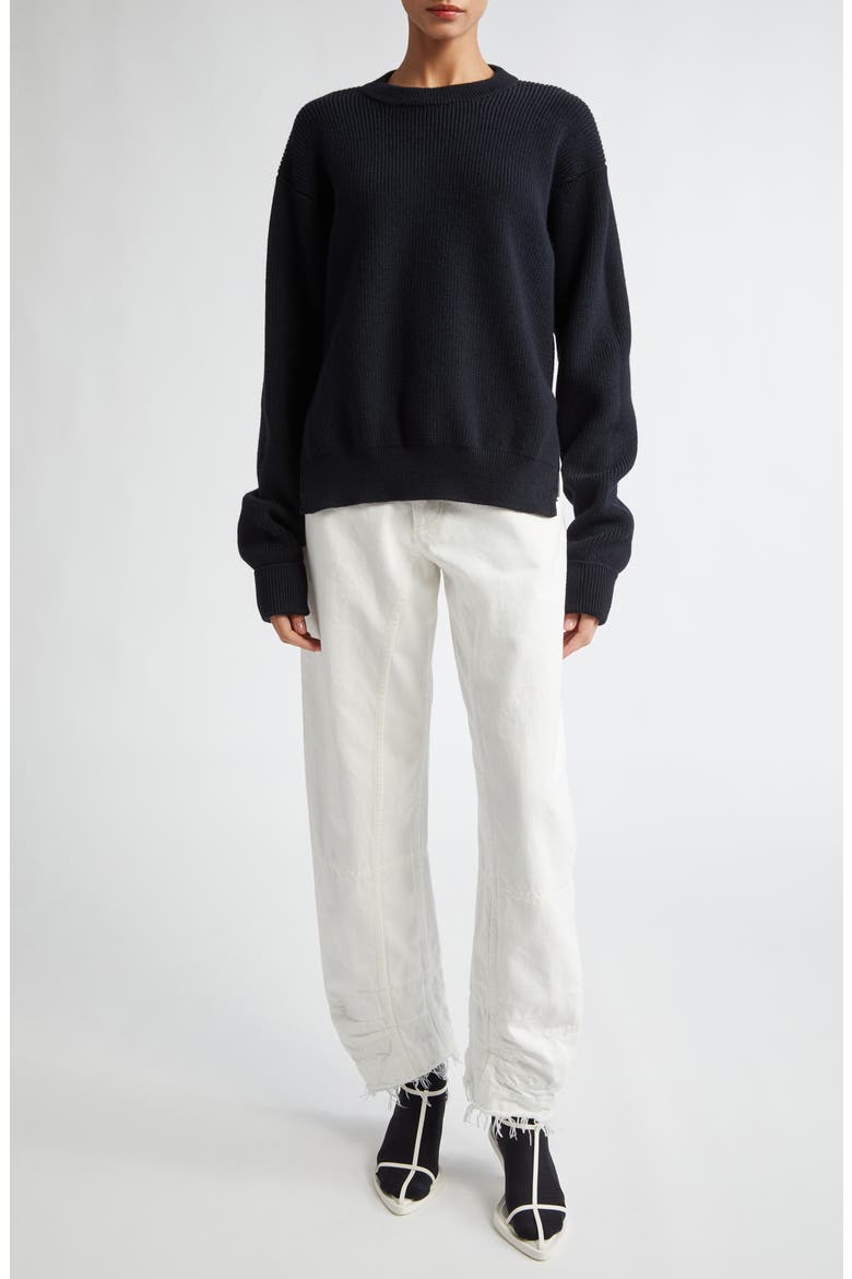 Side Zip Wool Sweater, Alternate, color, NAVY