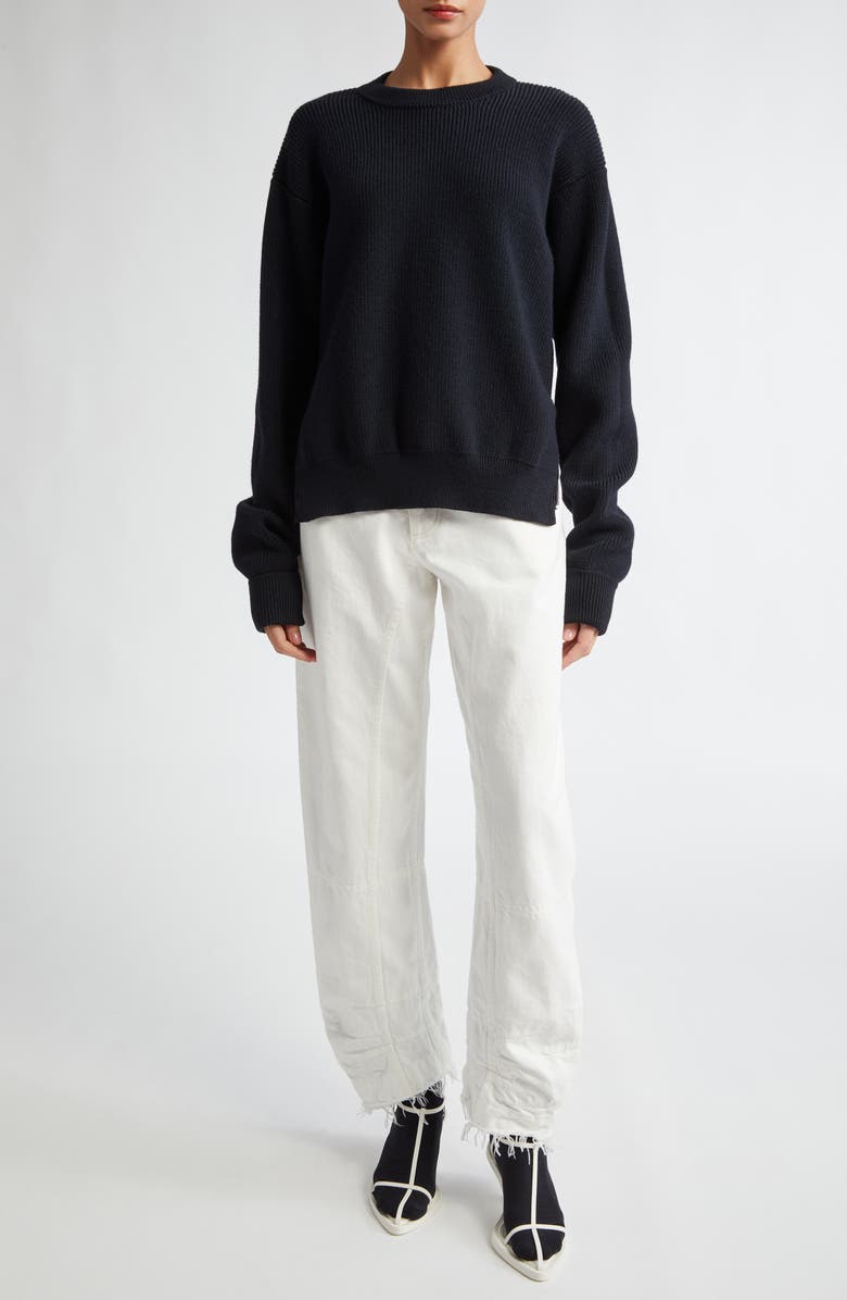 Jil Sander Side Zip Wool Sweater, Alternate, color,