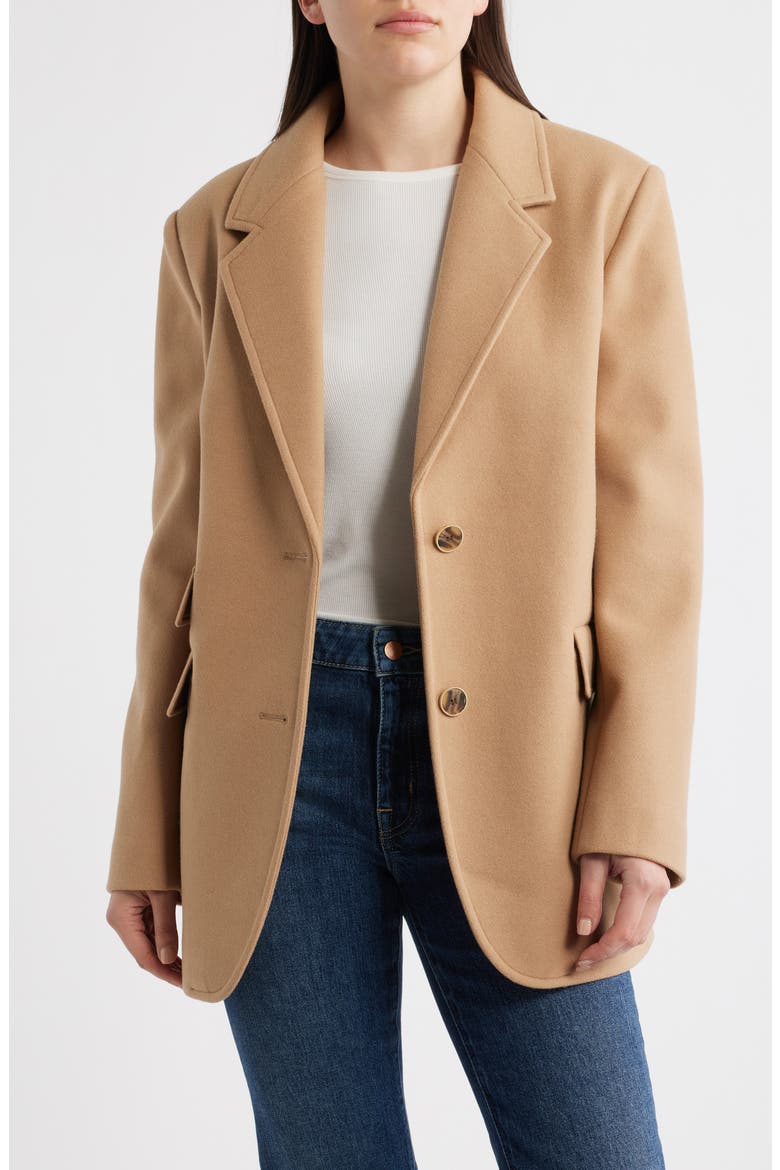 Oversize Single-Breasted Blazer, Main, color, CAMEL