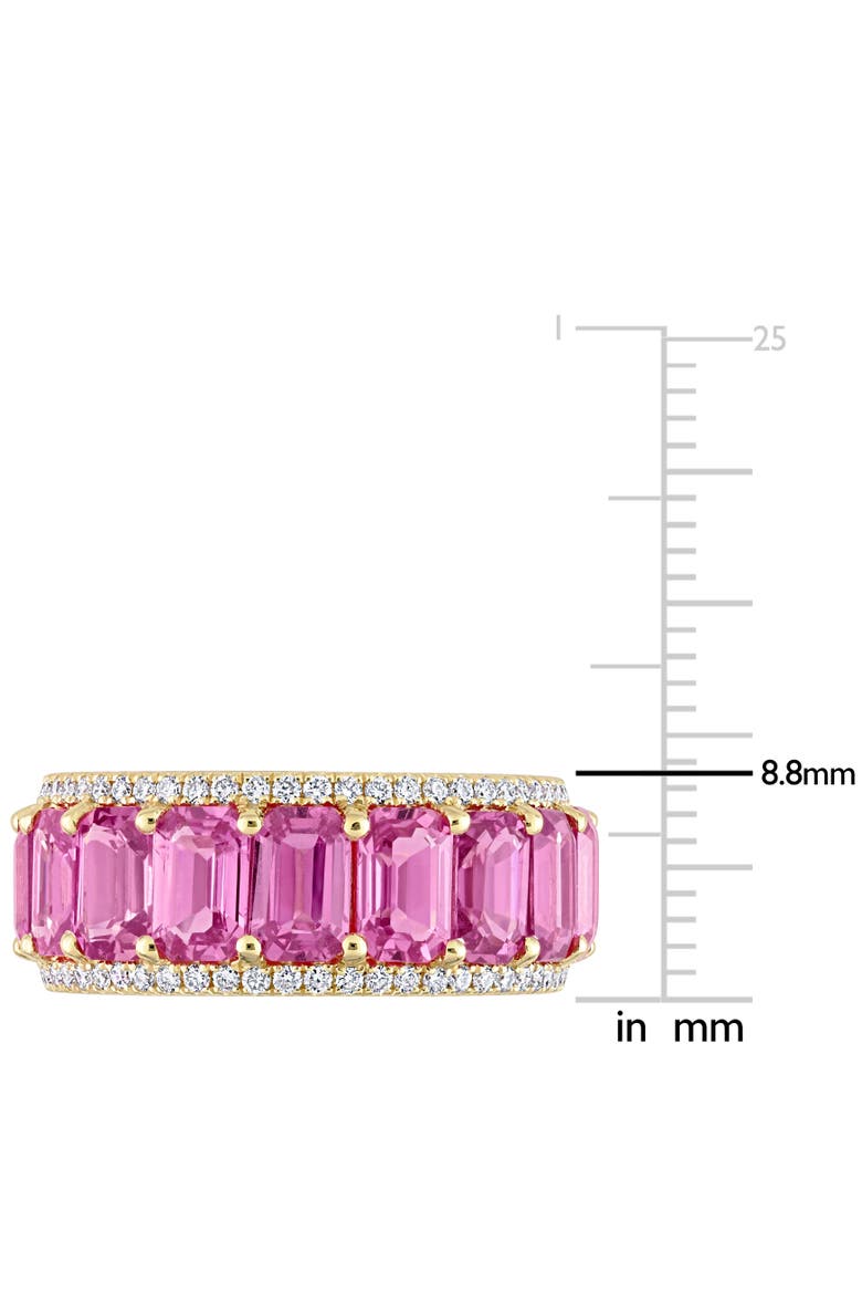 Gemstone & Diamond Eternity Ring 14k, Alternate, color, Pink Sapphire/Rose Gold