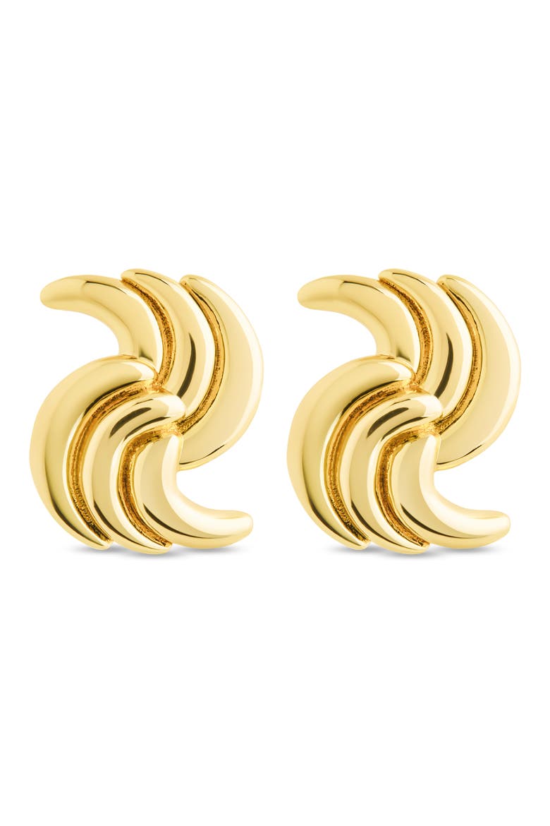 Leni Twisted Statement Stud Earrings, Main, color, GOLD
