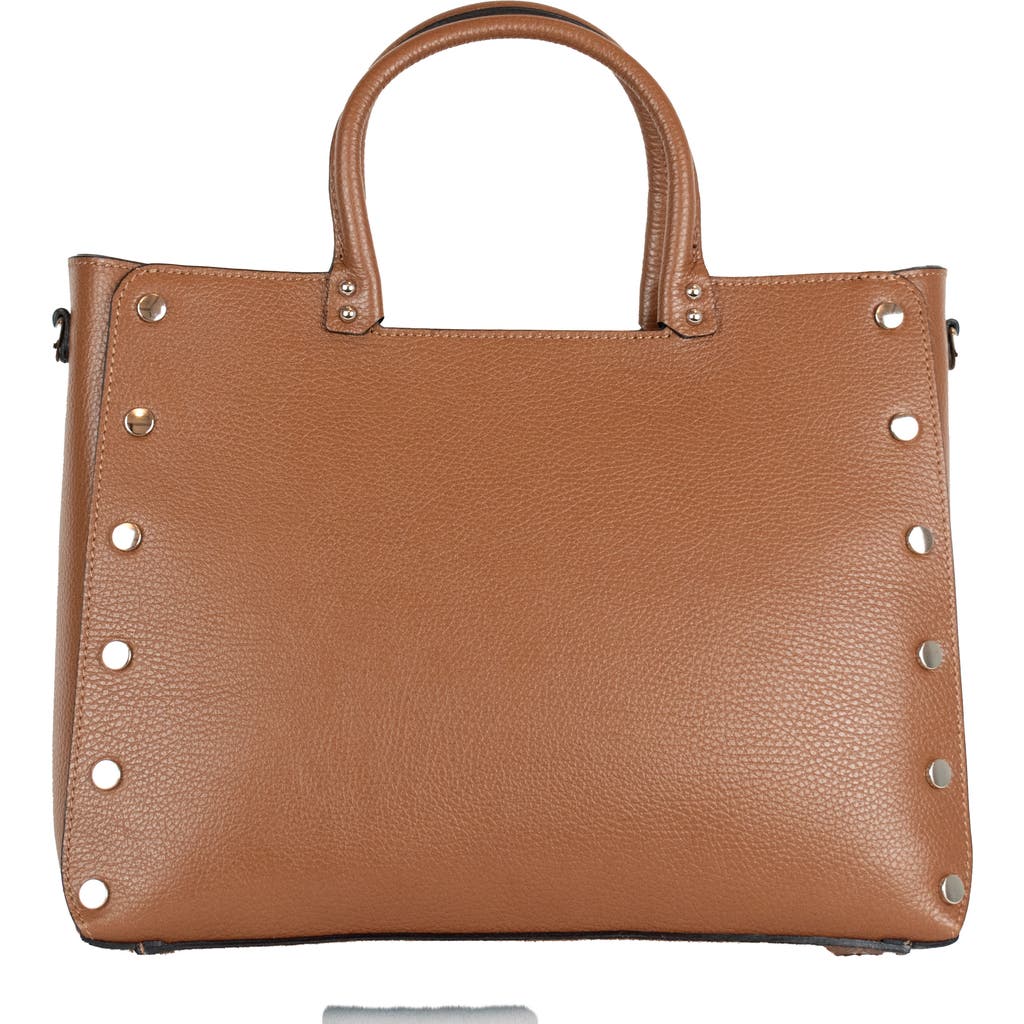 Persaman New York Studded Tote In Brown