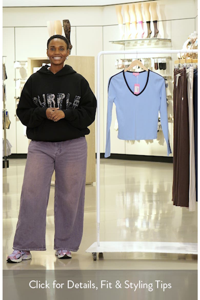 Contrast Trim Stretch Cotton T-Shirt video