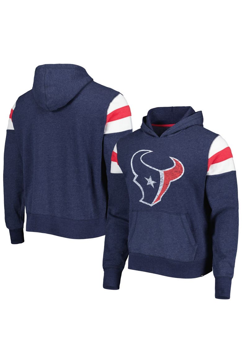 Men's '47 Heathered Navy Houston Texans Premier Nico Pullover Hoodie, Alternate, color, Navy