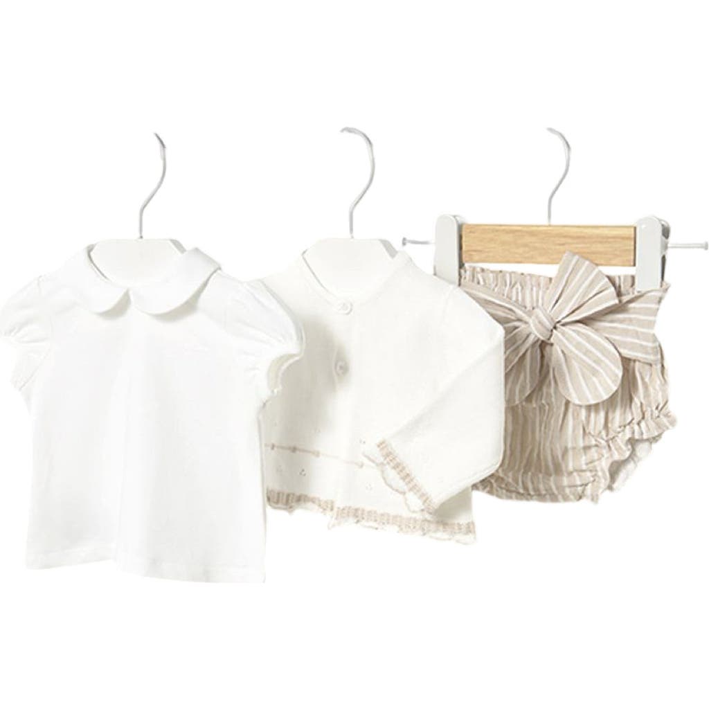 Mayoral Shorts 3 Piece Set In Beige