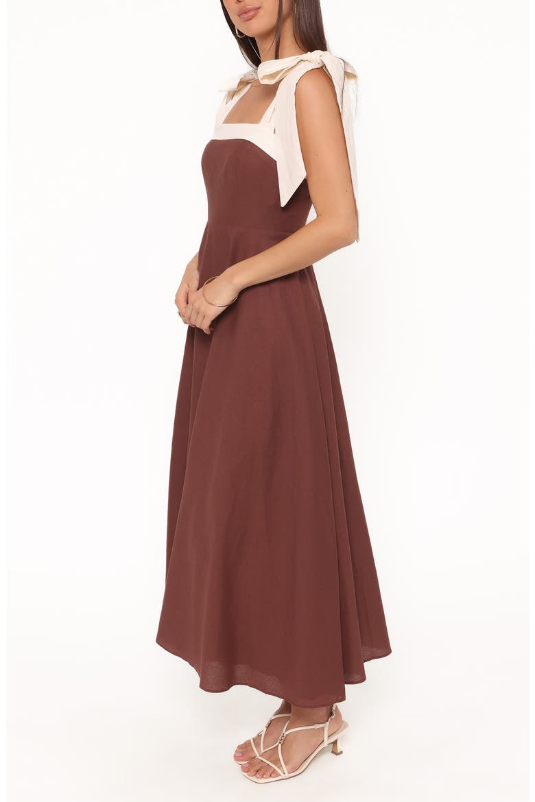 Olinda Cotton & Linen Maxi Dress, Alternate, color, CHOCOLATE