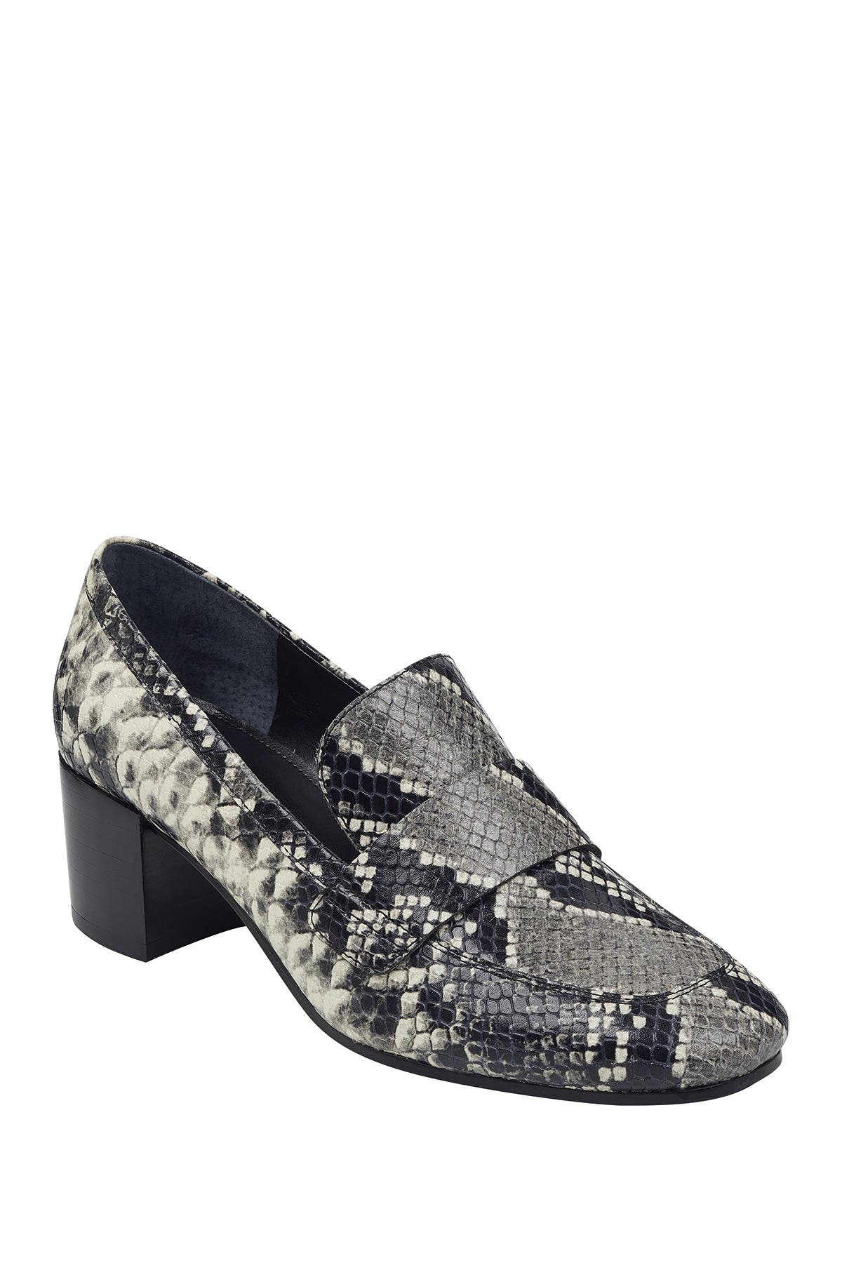 Marc Fisher LTD Hudson Snake Print Block Heel Loafer, Main, color, 
