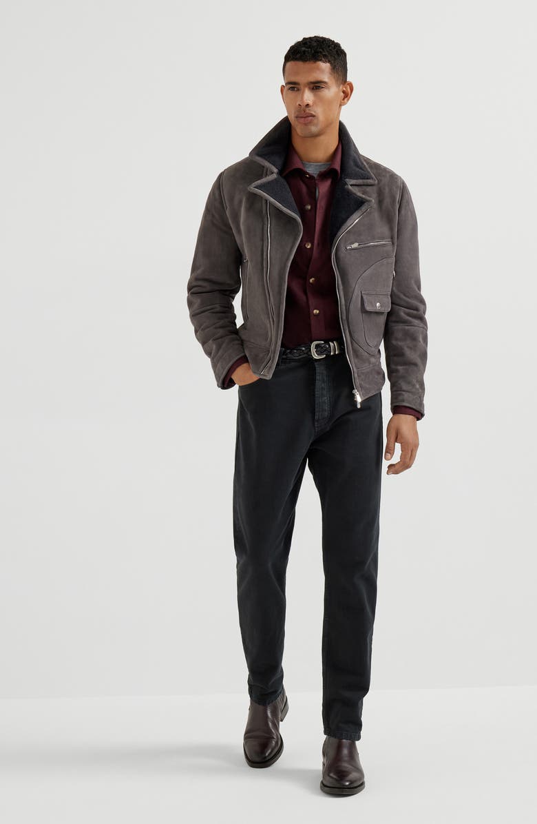 Brunello Cucinelli Jersey T-shirt with logo, Alternate, color, Medium Grey