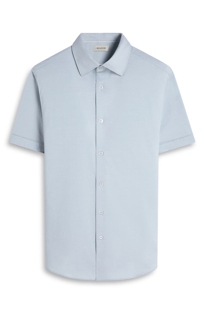 Bugatchi Myron OoohCotton<sup>®</sup> Short Sleeve Herringbone Button-Up Shirt, Alternate, color, Mint