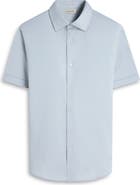 Bugatchi Myron OoohCotton® Short Sleeve Herringbone Button-Up Shirt