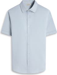 Bugatchi Myron OoohCotton® Short Sleeve Herringbone Button-Up Shirt