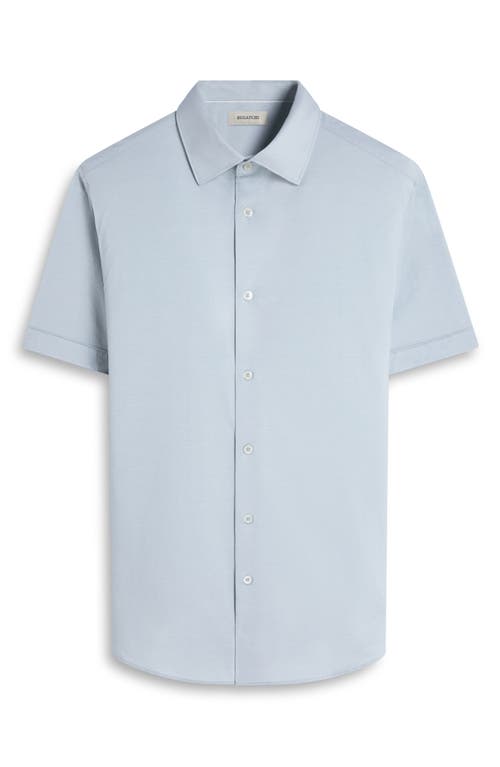 Bugatchi Myron Ooohcotton® Short Sleeve Herringbone Button-up Shirt In Mint