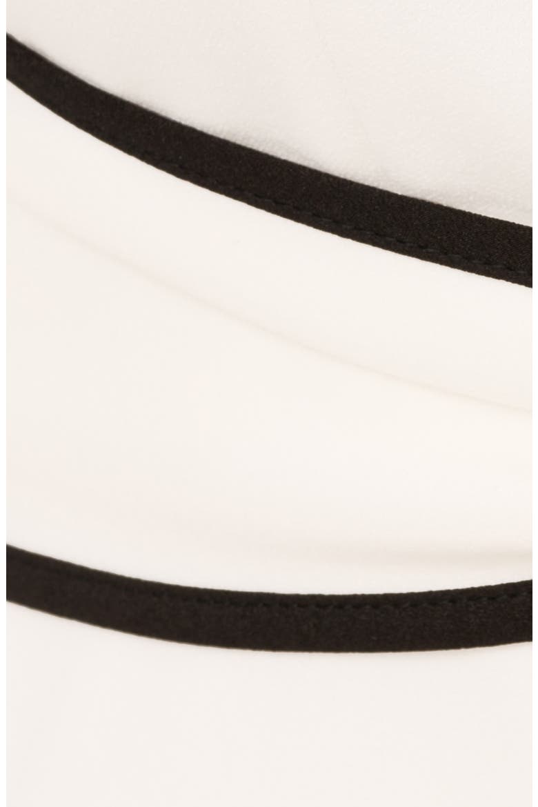 Tipped Three-Quarter Sleeve Crepe Dress, Alternate, color, IVORY/ BLACK