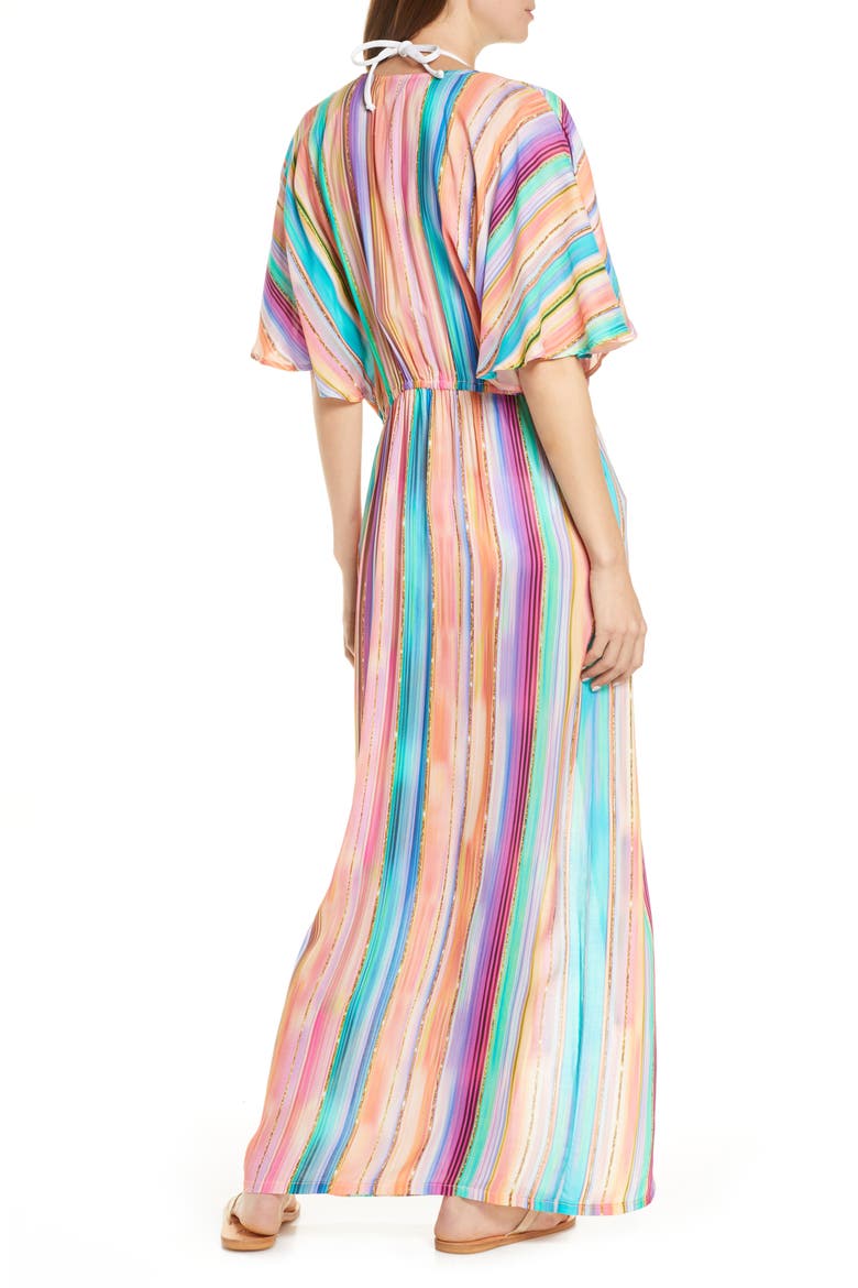 Heat Waves Cover-Up Wrap, Alternate, color, CORAL MULTI