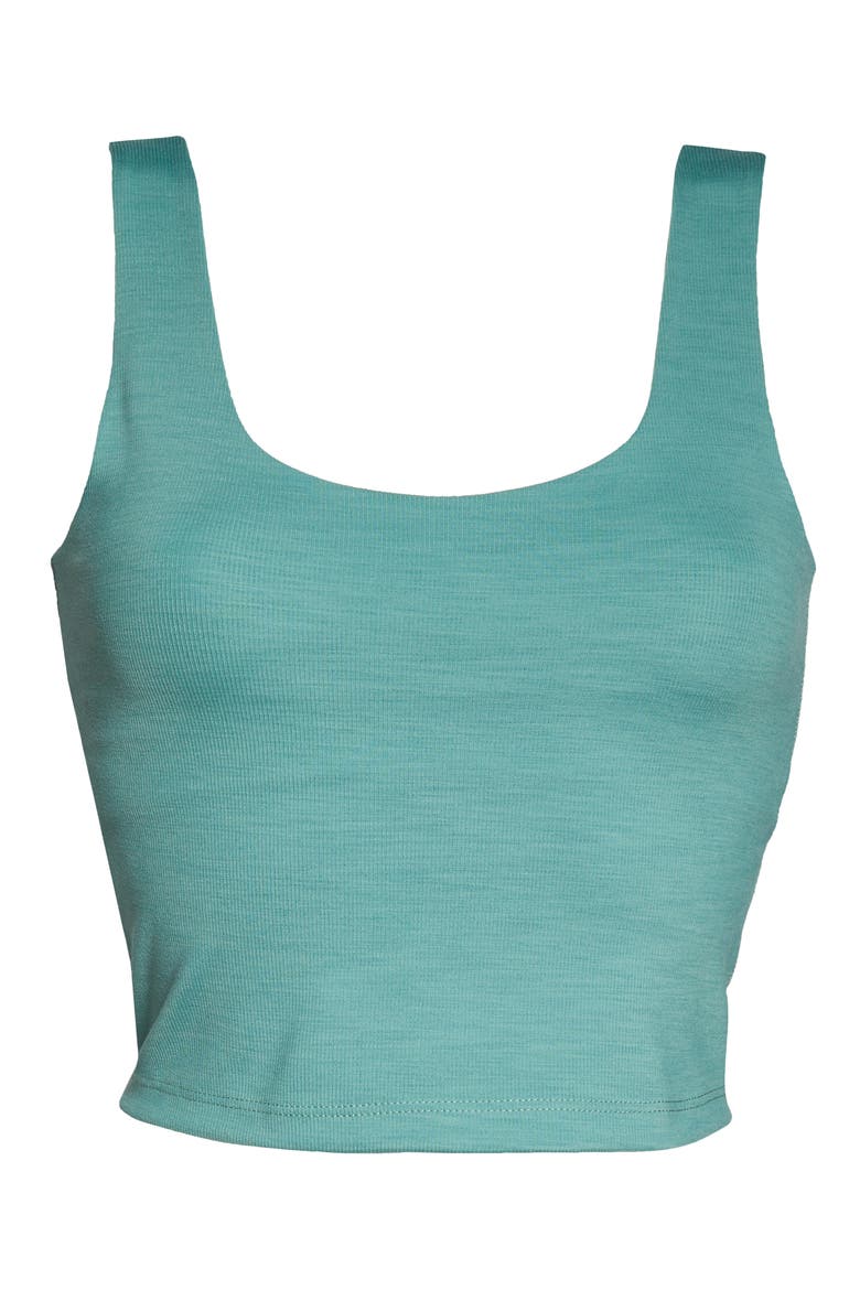Keep It Simple Crop Tank, Alternate, color, MERMAID GREEN HEATHER RIB