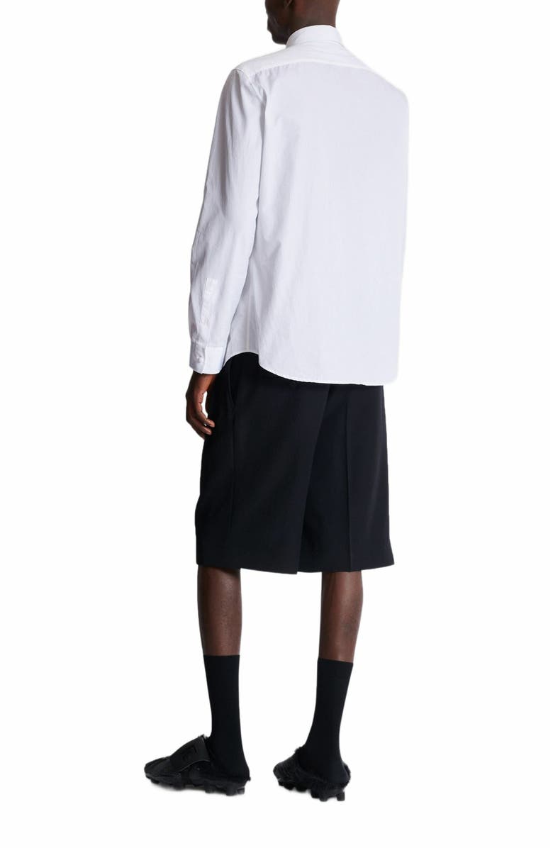 Balmain Écusson Embroidered Poplin Shirt, Alternate, color, White