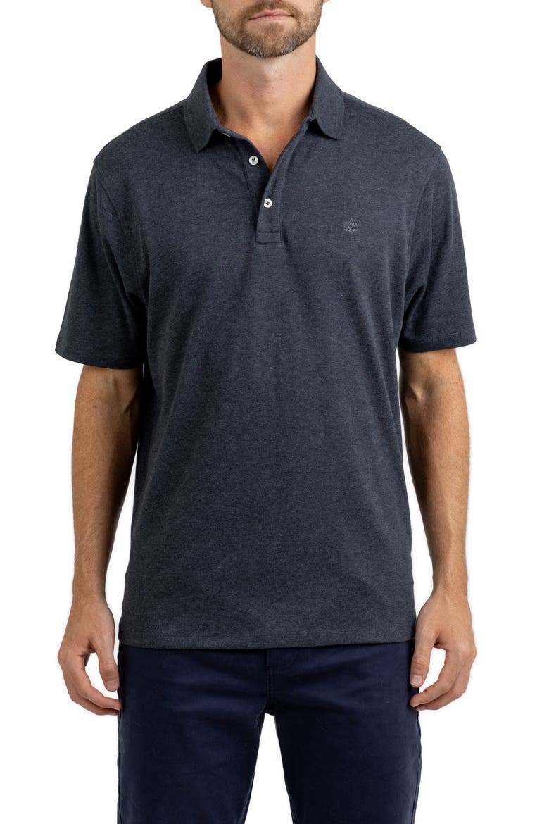 Heathered Jersey Polo, Main, color, CHARCOAL