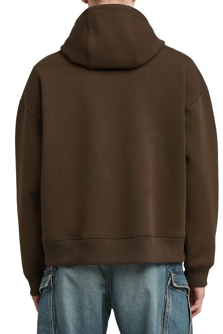 Loose Fit Scuba Knit Hoodie, Alternate, color, DEEP BROWN