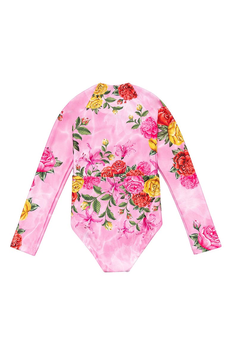 Agua Bendita Kids' Mirage Cindy Long Sleeve One-Piece Rashguard Swimsuit, Alternate, color, 