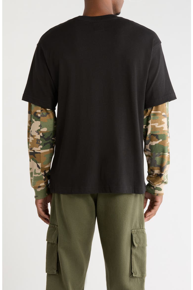 Easy Living Layered Cotton Graphic T-Shirt, Alternate, color, BLACK
