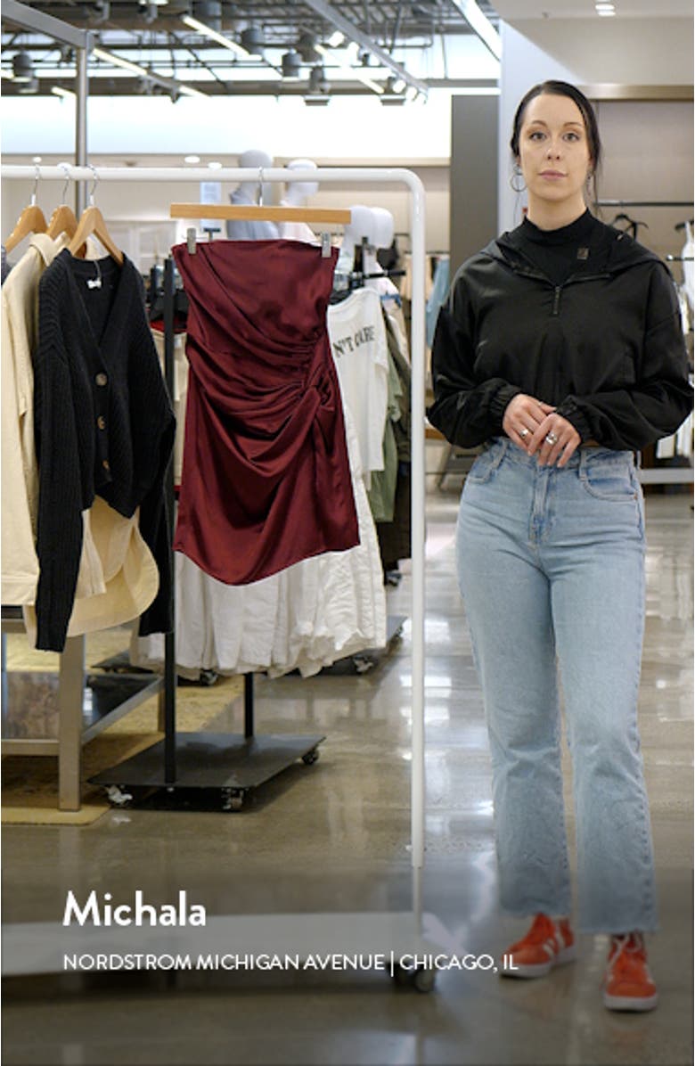 Hester Strapless Satin Minidress, sales video thumbnail