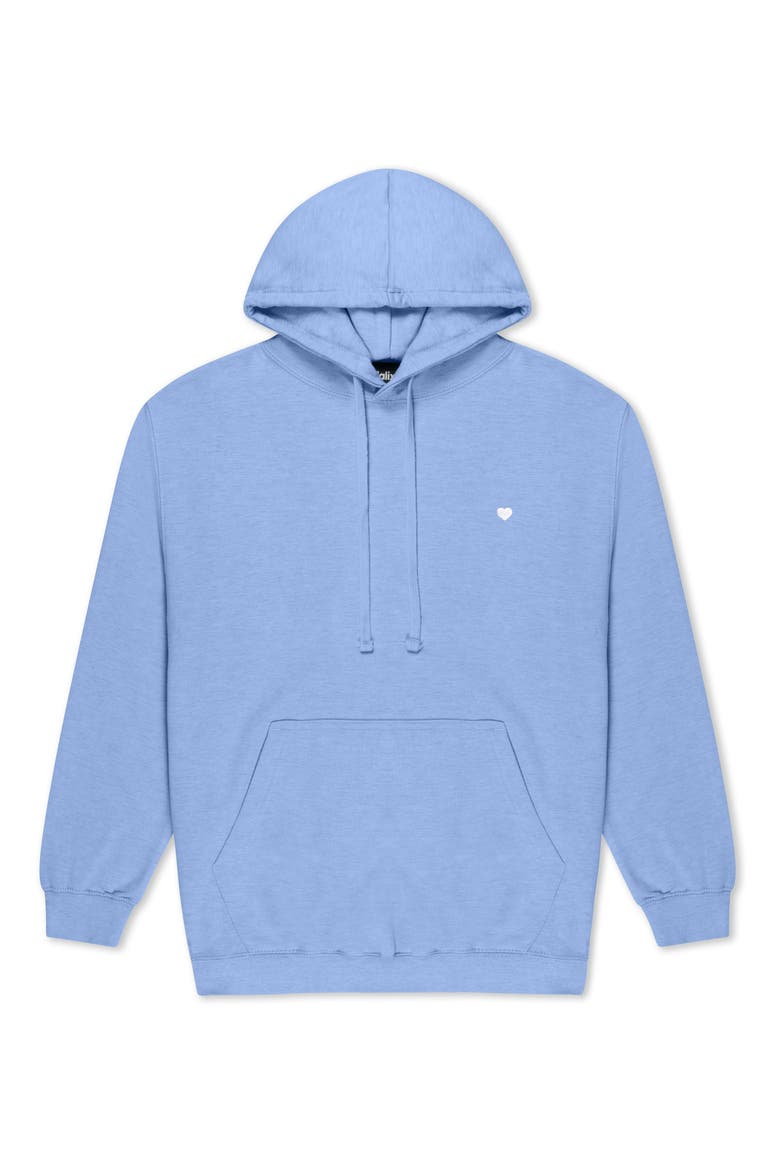 Womens Lil Heart Midweight Hooded Sweatshirt, Main, color, Blue