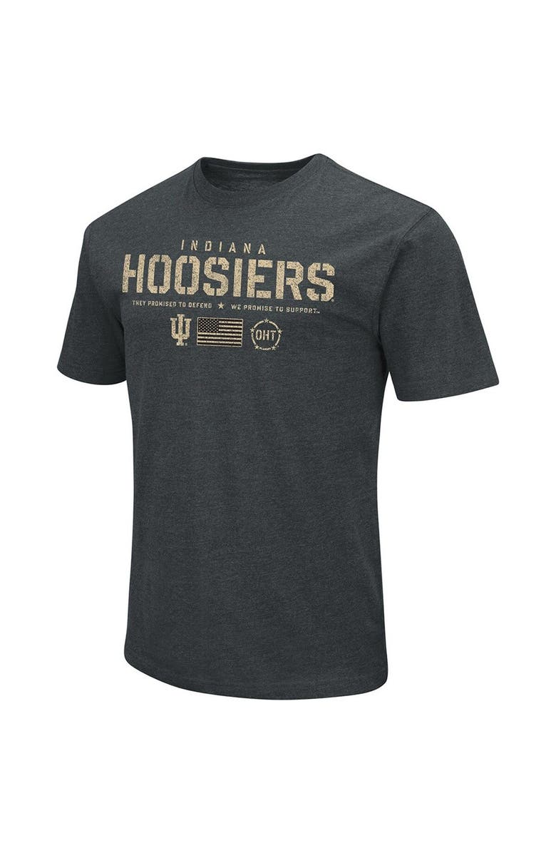COLOSSEUM Men's Colosseum Heathered Black Indiana Hoosiers OHT Military Appreciation Flag 2.0 T-Shirt, Alternate, color, 