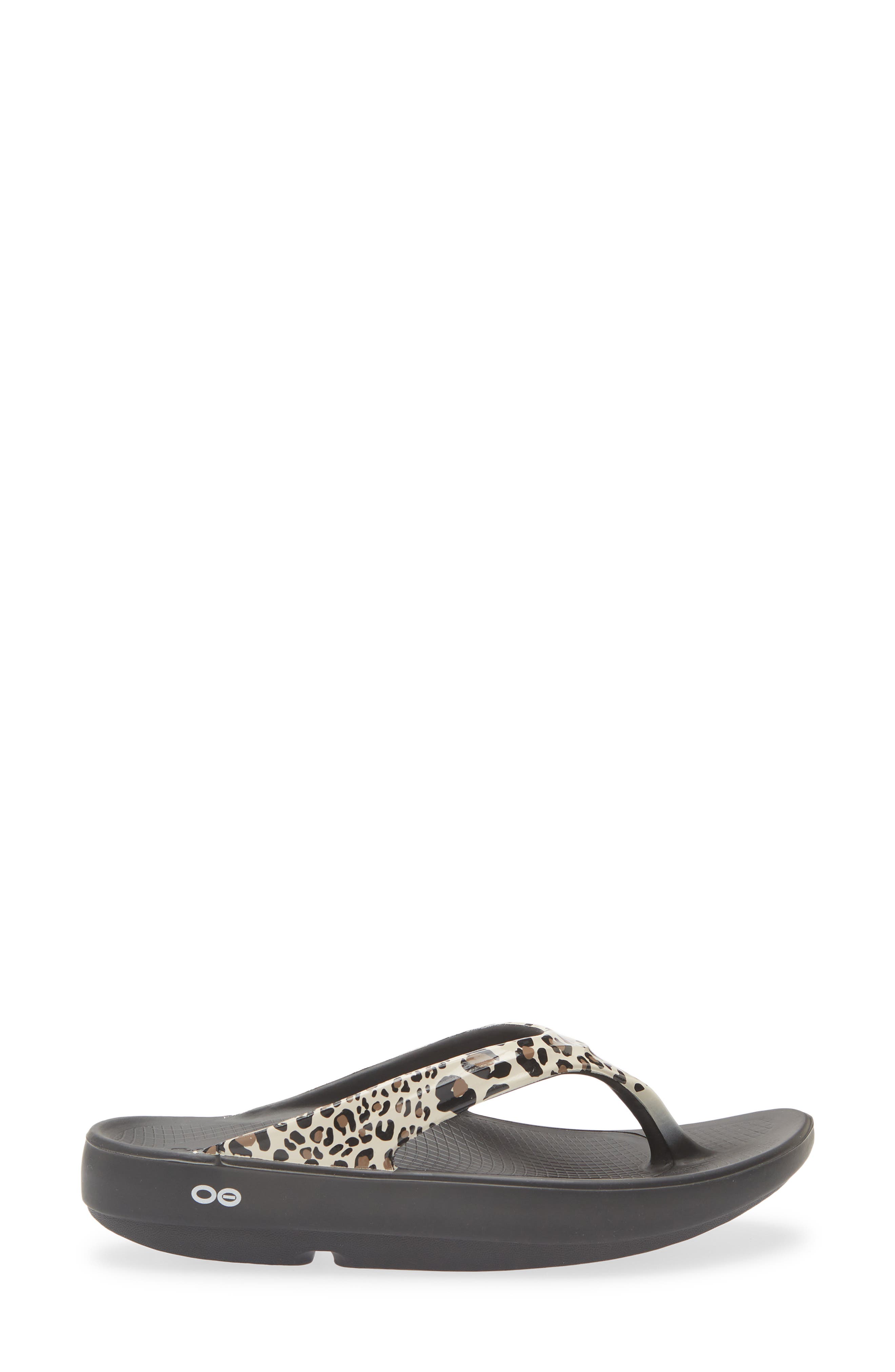 Oofos OOlala Flip Flop, Alternate, color, Leopard