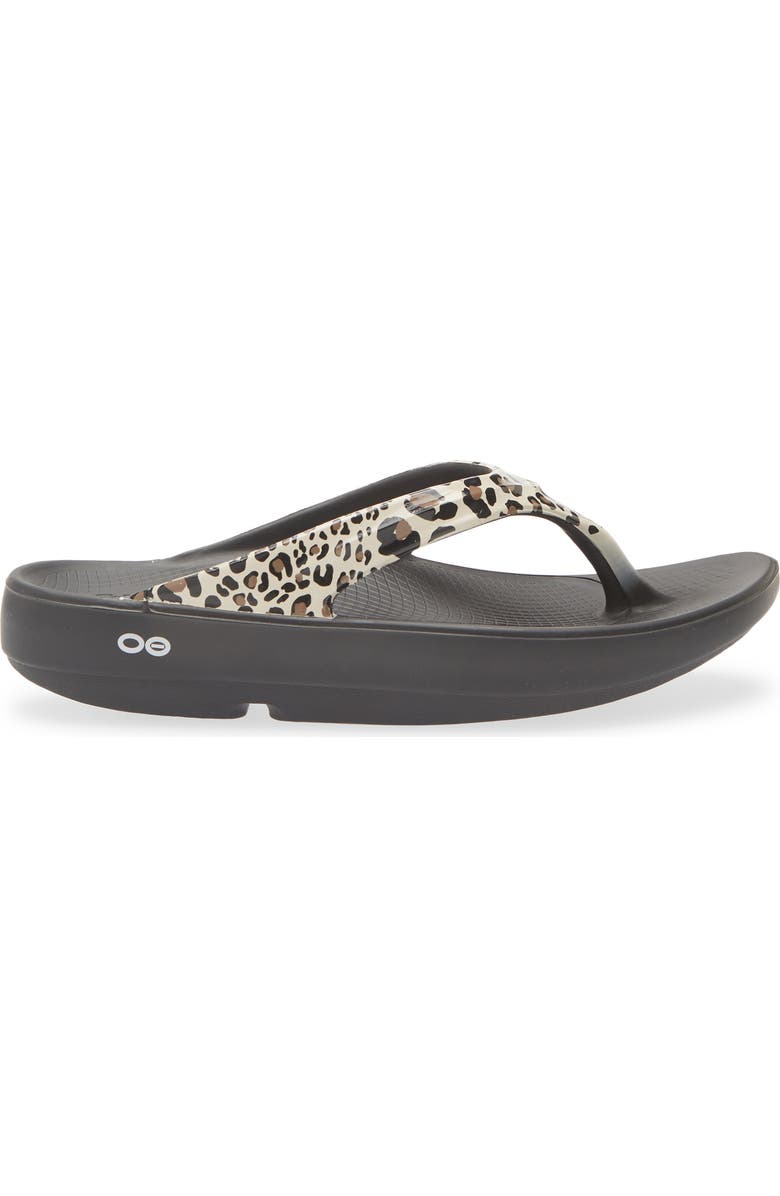 Oofos OOlala Flip Flop, Alternate, color, Leopard