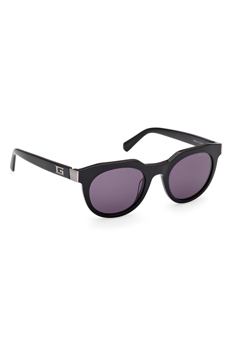 GUESS Round Sunglasses, Alternate, color, Shiny Black / Smoke