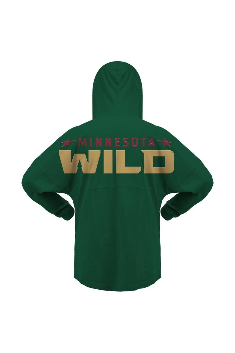 Women's Fanatics Branded Green Minnesota Wild Jersey Lace-Up V-Neck Long Sleeve Hoodie T-Shirt, Alternate, color, Green