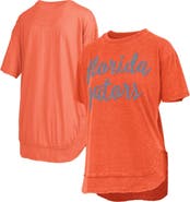 PRESSBOX Women's Pressbox  Orange Florida Gators Poncho T-Shirt