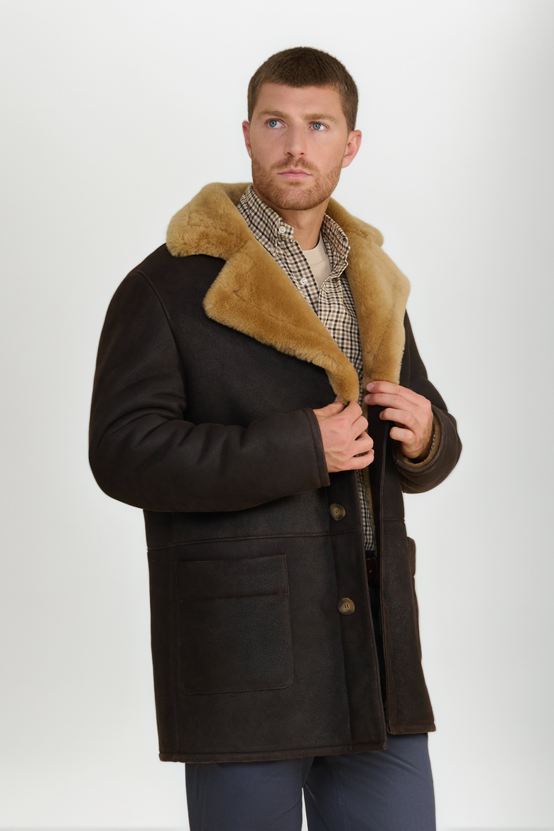 William Shearling Coat, Alternate, color, Brown