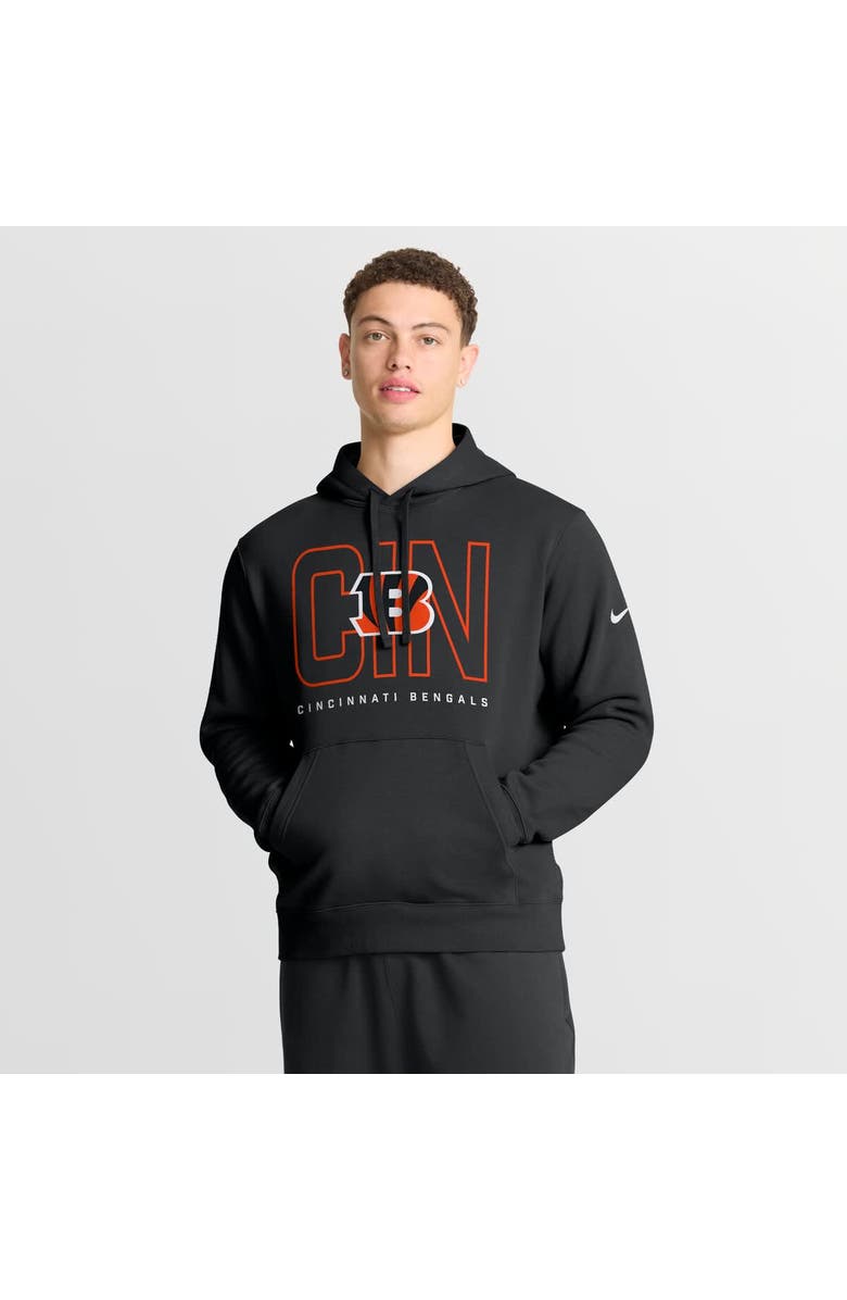 Nike Men's Nike Black Cincinnati Bengals Busted Play Club Fleece Pullover Hoodie, Main, color,