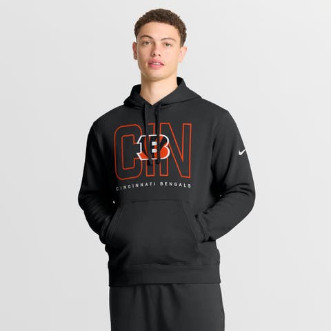 Men's Nike Black Cincinnati Bengals Busted Play Club Fleece Pullover Hoodie