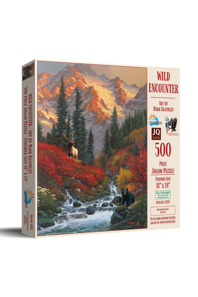 Wild Encounter 500 piece Jigsaw Puzzle for Adults, Main, color, Multicolor