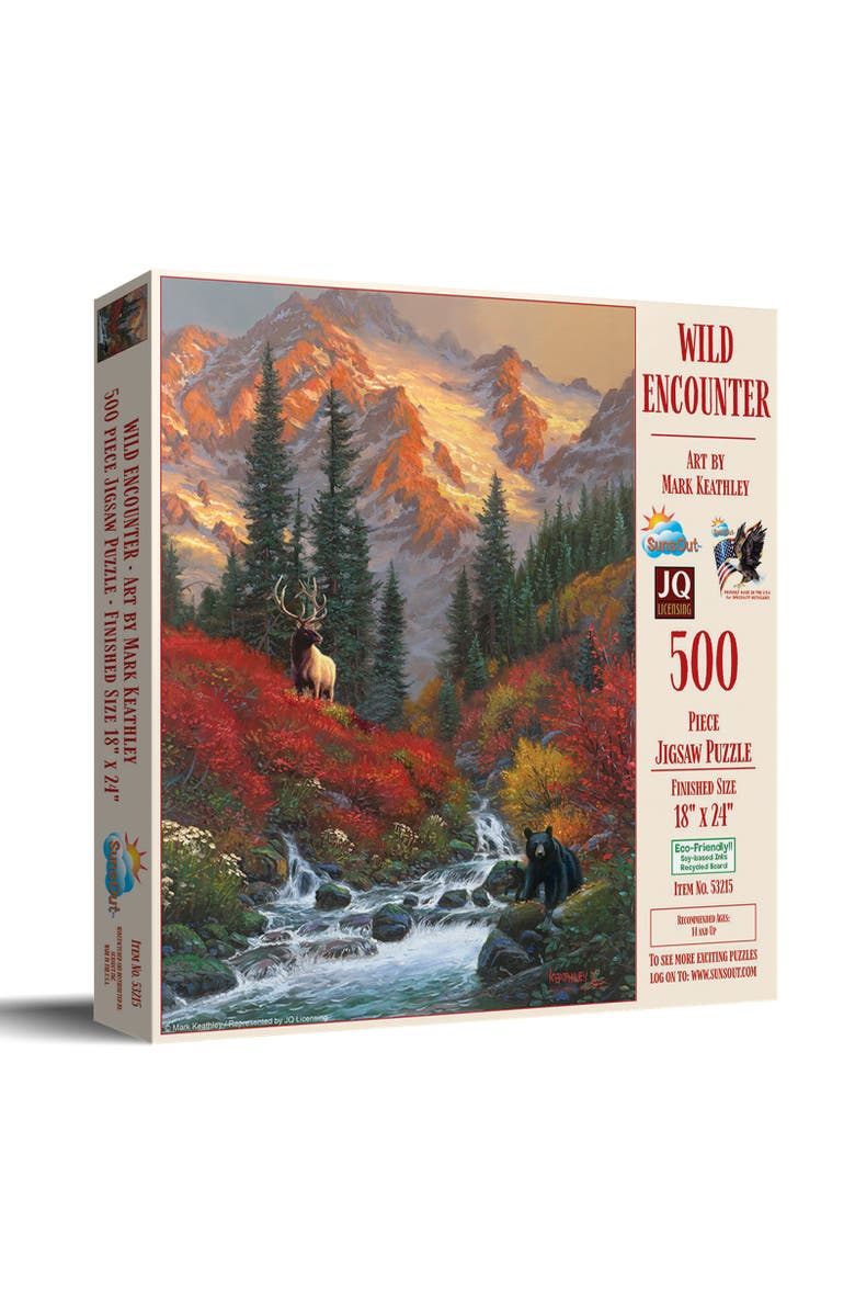 Sunsout Wild Encounter 500 piece Jigsaw Puzzle for Adults, Main, color, Multicolor