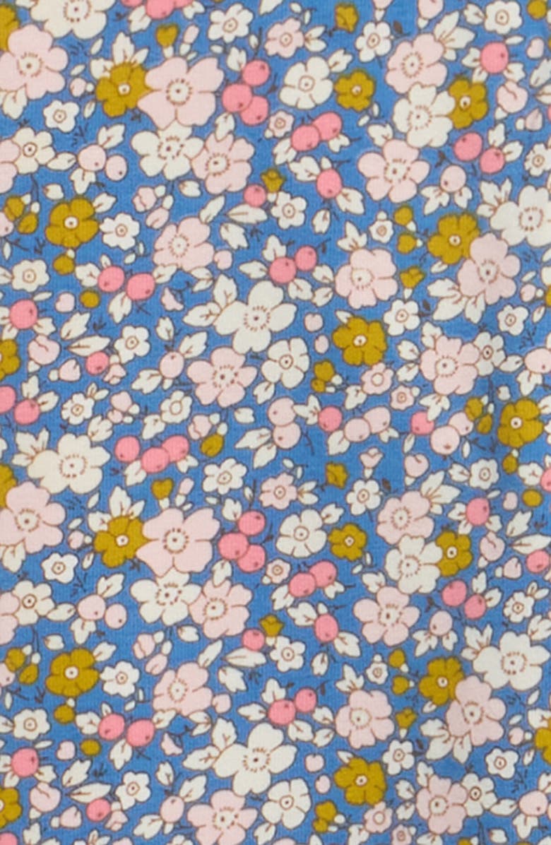 Mini Boden Floral Print Heart Appliqué Leggings, Alternate, color, Delft Floral