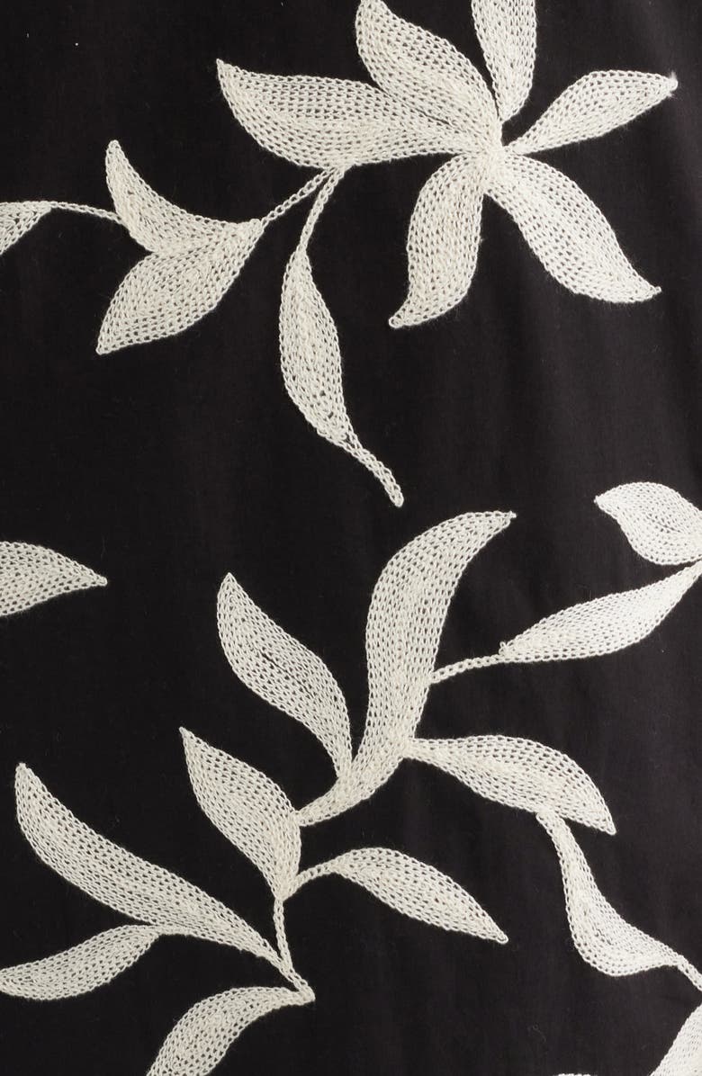 Halogen<sup>®</sup> Floral Embroidered A-Line Minidress, Alternate, color, Rich Black 060