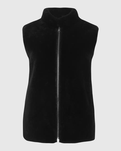 Gorski Reversible Shearling Lamb Vest In Black