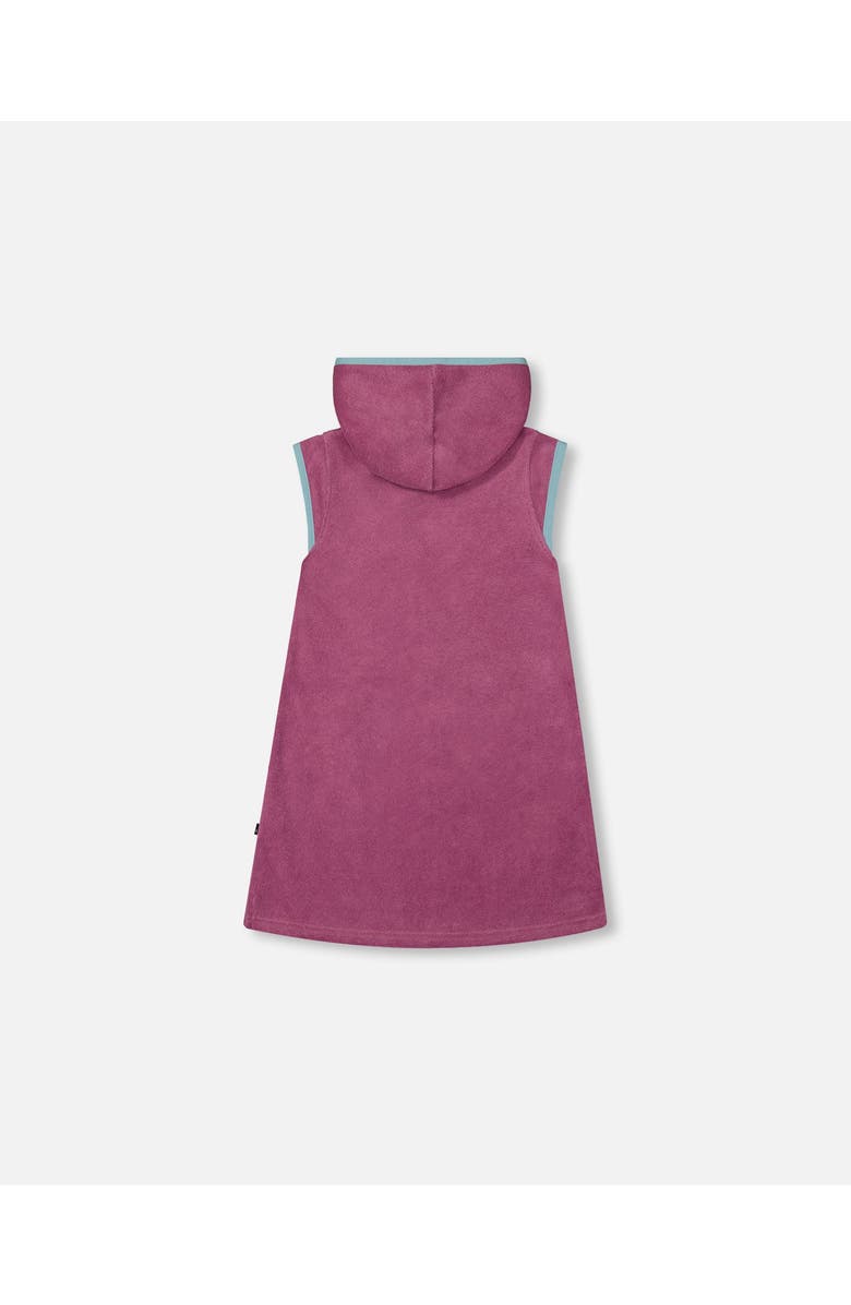 Deux par Deux Girl's Hooded Terry Beach Dress Candy Pink, Alternate, color, 
