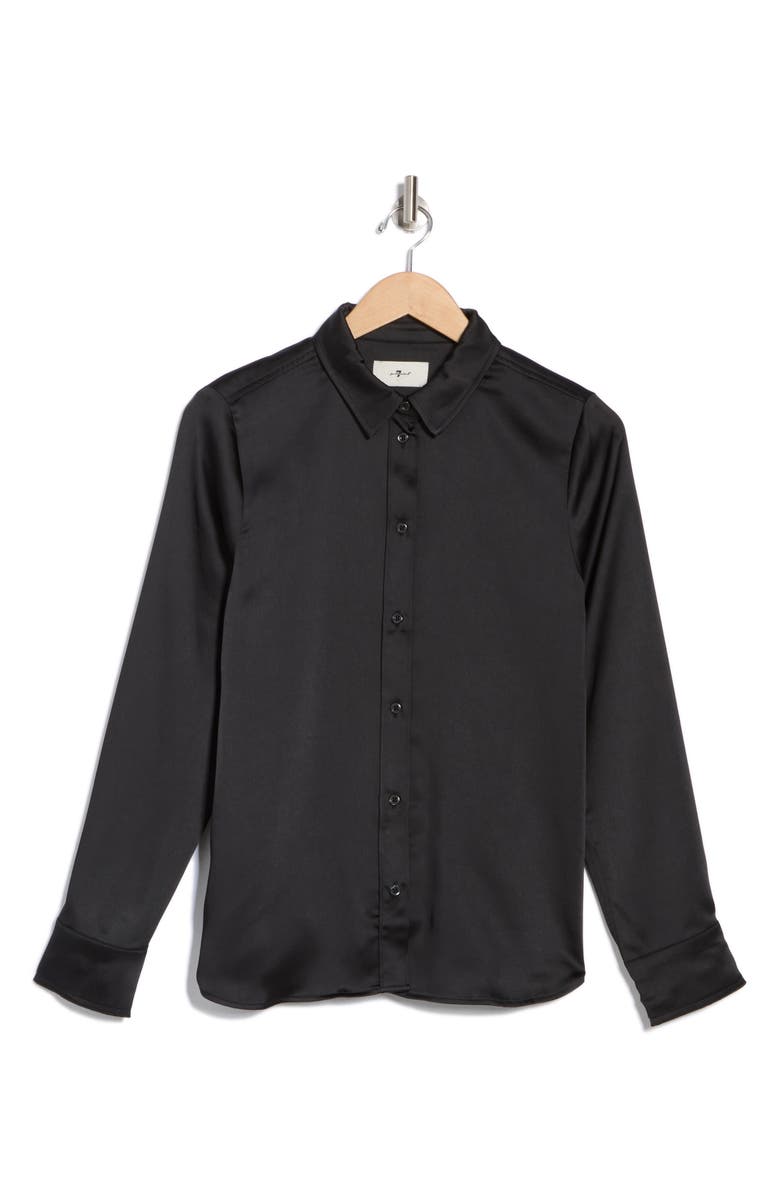 7 For All Mankind Button Front Satin Shirt, Alternate, color,