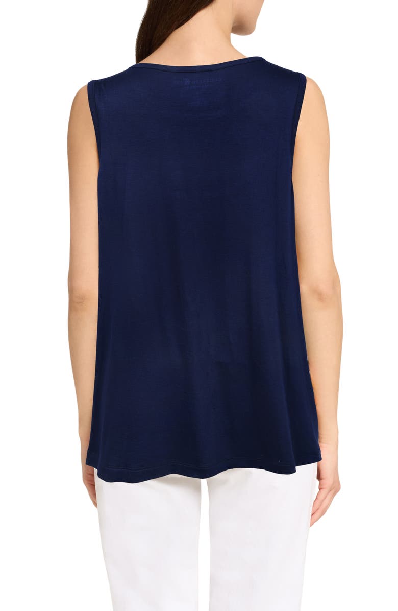 CARIBBEAN JOE The Everyday Embroidered Tank, Alternate, color, Navy White