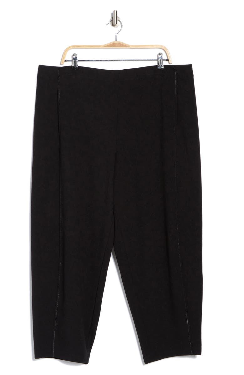 MAX STUDIO Knit Twill Crop Barrel Leg Pants, Alternate, color, Black