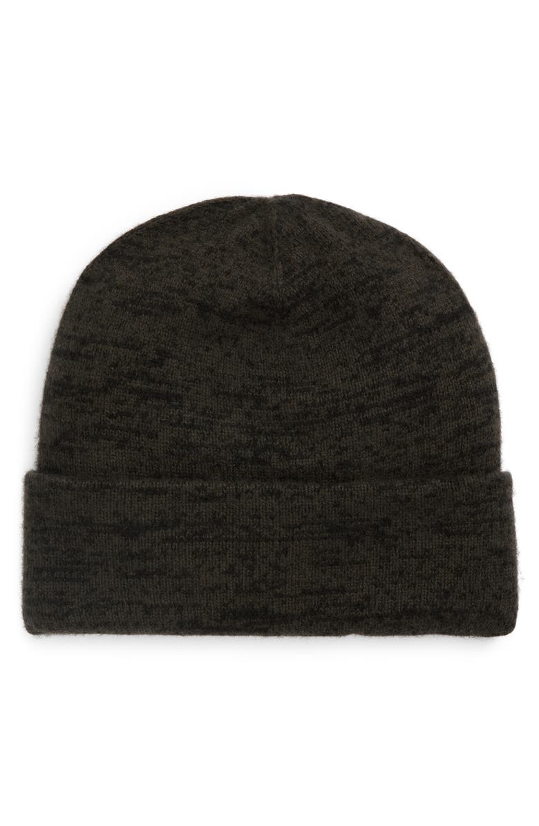 FRENCKENBERGER Big Cashmere & Wool Beanie, Main, color, Black Olive / Black