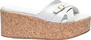 Santoni Women's white leather wedge