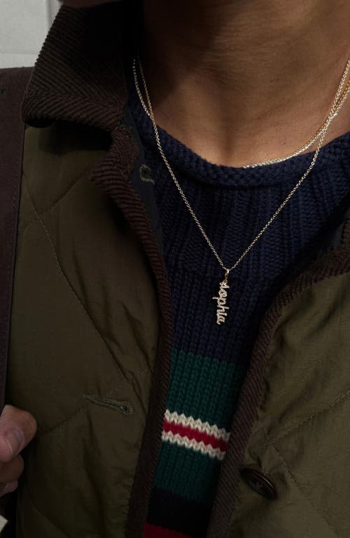 Baublebar Mini Pavé Script Custom Pendant Necklace In Transparent